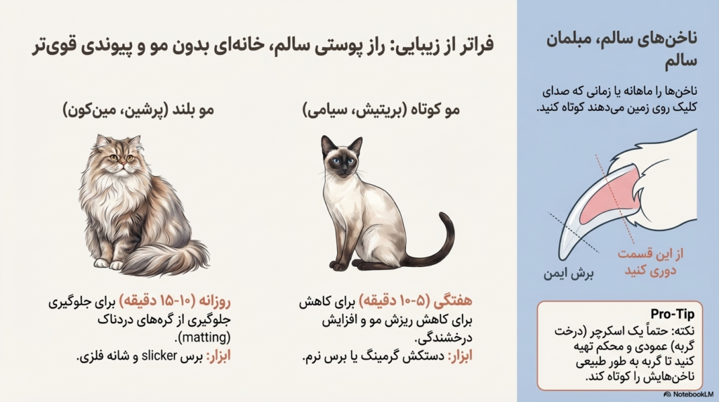 راهنمای کامل نگهداری از گربه در خانه (۱۴۰۴ / ۲۰۲۵) 11 نگهداری از گربه