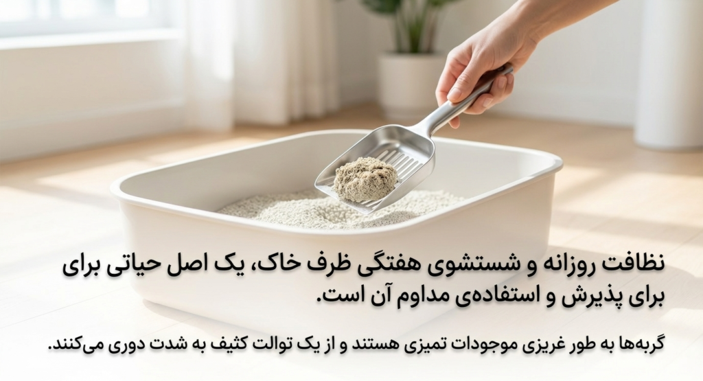 آموزش دستشویی رفتن بچه گربه 6 آموزش دستشویی رفتن بچه گربه