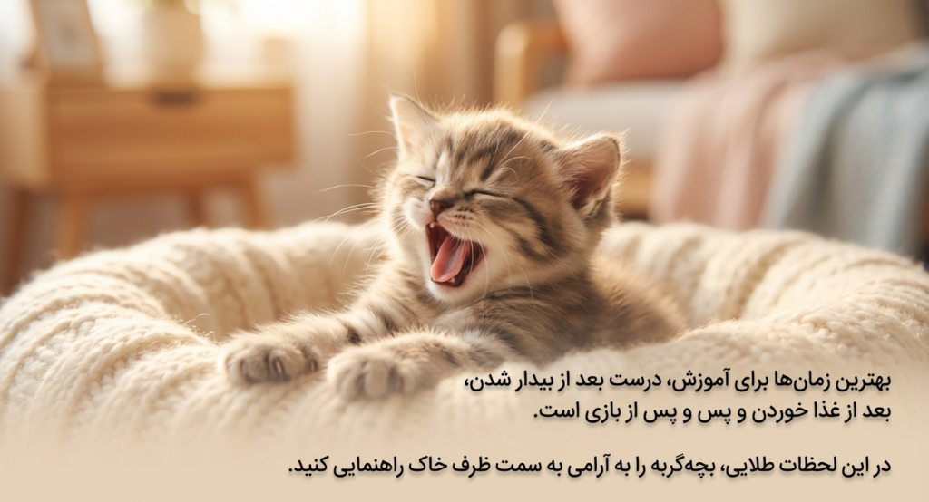 آموزش دستشویی رفتن بچه گربه 5 آموزش دستشویی رفتن بچه گربه