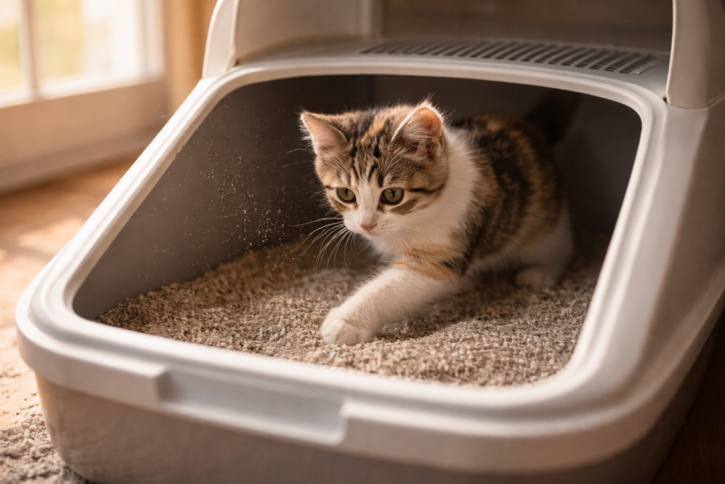 چرا گربه مدفوعش را دفن می‌کند؟