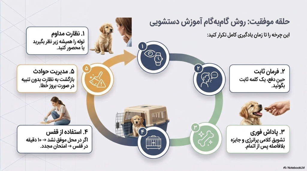 آموزش دستشویی به توله سگ 7