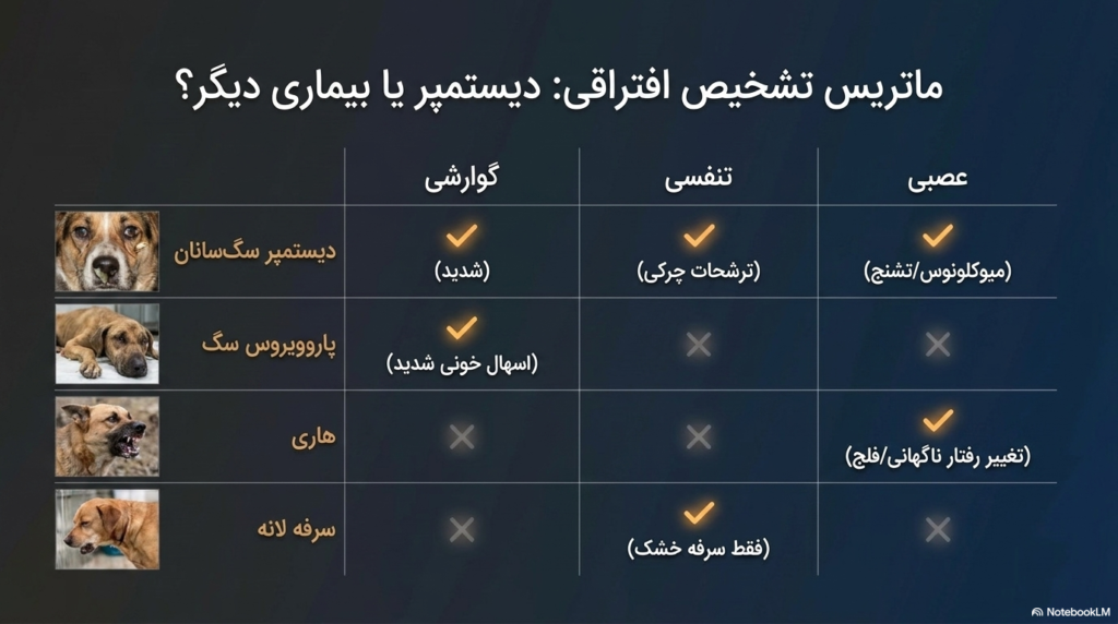 بیماری دیستمپر در سگها و توله سگها 4 بیماری دیستمپر