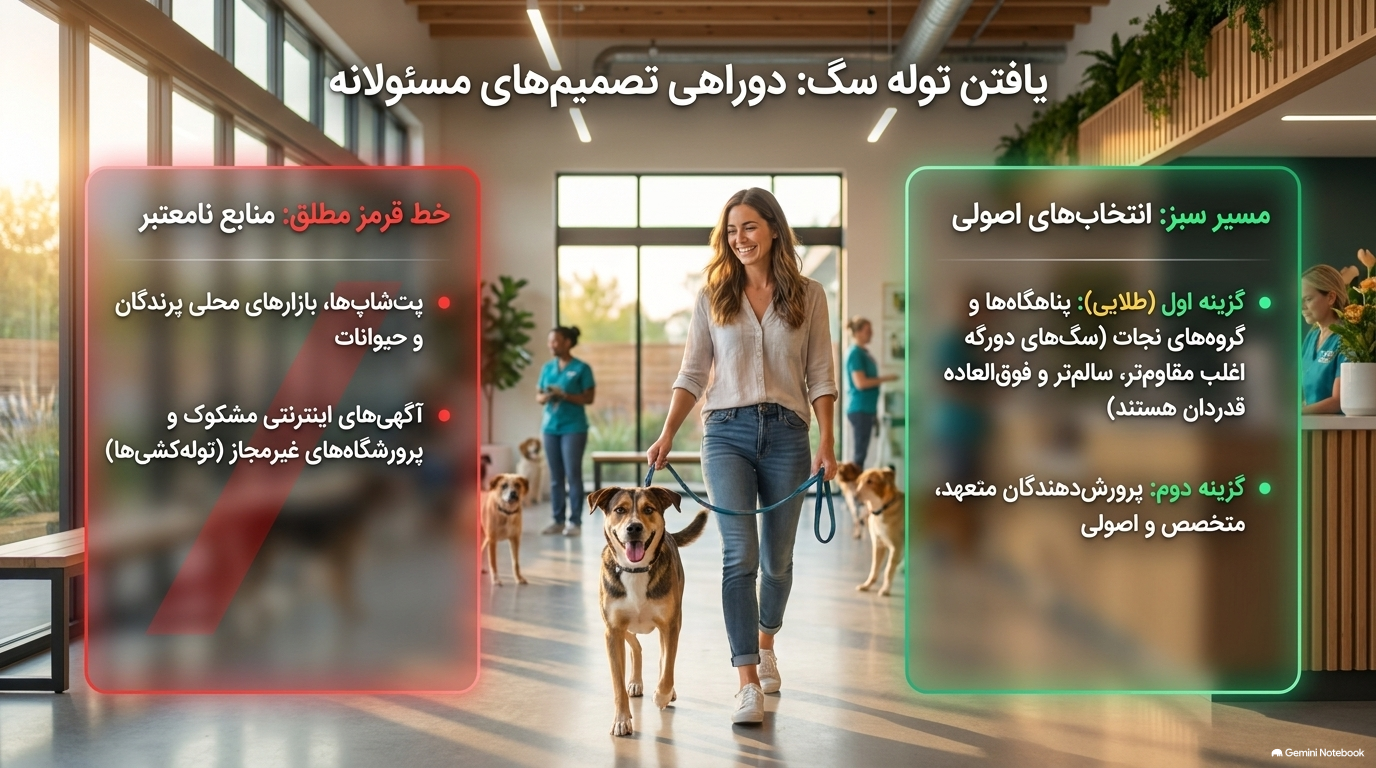 قبل از ورود توله سگ
